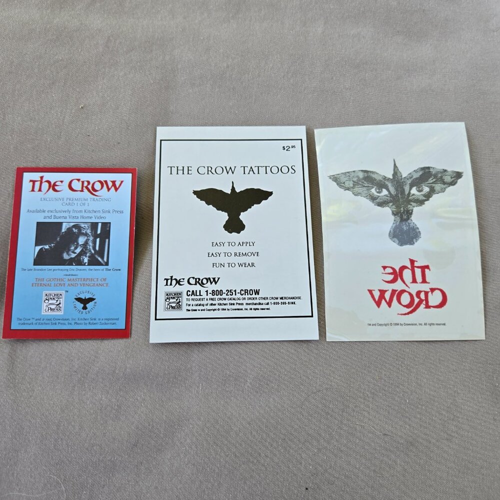 The Crow collector trading card and temporary tattoo - Picture 4 of 6